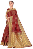 Glory Sarees Womens Jacquard Silk Blend Saree (Kara128_Maroon