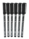 Brustro Technical Pen | Black | Pack Of 6 - Tip Size - 0.1Mm | Ideal For Mandala, Drawing,Artist Illustration,Sketching