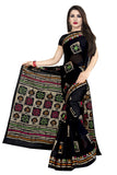 Tamaira Fashion Womens Plain Weave Pure Cotton Saree Without Blouse Piece(Ab12_Black)
