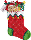 Bucilla Felt Stocking Applique Kit 18 LongHoliday Teddy