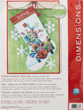 Dimensions Counted Cross Stitch Santas Sidecar Personalized Christmas Stocking Kit, Light Blue Aida, 16, By the yard, 14 Cou