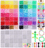 Wutubug 3000Pcs 56 Colors Pony Beads for Bracelet Making Kit, Rainbow Kandi Beads Friendship Bracelet Kit with 910pcs A-Z Letter