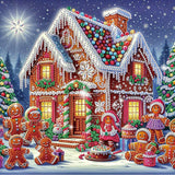 antor Diamond Painting Christmas Gingerbread House, 5D DIY Special Shaped Diamond Art Kits for Adults Beginners, Crystal Rhinest