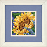 Dimensions Needlepoint Kit, Sunflower and Ladybug Floral Needlepoint, 5 x 5
