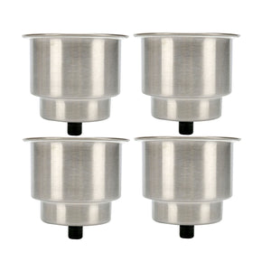 Amarine Made 4pcs Stainless Steel Cup Drink Holder with Drain for Marine Boat RV Camper