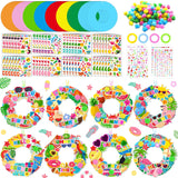 Hollowfly 48 Sets Summer Wreath Craft Kits Hello Summer DIY Hanging Ornaments Luau Decor Make Your Own Hawaiian Paper Craft with