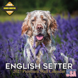 English Setter Calendar 2027 - 16 Month Dog Wall Calendar, Monthly Planner, Large Writing Blocks, Thick No Bleed Paper, Made in 