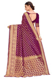 Glory Sarees Womens Art Silk Kanchipuram Saree (Kara115Wine_Wine)