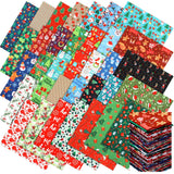 Tudomro 70 Pcs 10 x 10 Inch Christmas Quilting Fabric Squares Santa Gingerbread Man Fabric Bundles Snowman Candy Cane Printed Pr