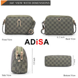 Adisa Women Girls Checks Cross Body Sling Bag (Sl5157-Grn),Green,,B0F6ZJHWCF