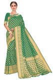 Glory Sarees Womens Kanchipuram Style Art Silk Saree With Blouse Piece (kara115_DarkGreen)