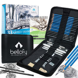 33piece Professional Drawing and Sketch Kit with Pencils, Erasers, Kit Bag and Free Sketchpad