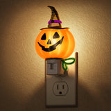 DORESshop Pumpkin Halloween Night Light, 3000K Night Lights Plug into Wall, Plug in Nightlight with 360 Rotatable, Cute & Funny 