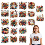 Falueqg Dtf Transfers Ready to Press - 20Pcs Christian Floral Iron on Transfers, Bible Verse Iron on Decals for Tshirts, Religio