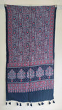 India Scarves Ajrakh Print Cotton Stole With Tassels, Traditional Ethnic Scarf Dupatta For Women, 226 X 52 Cm (Red & Black)
