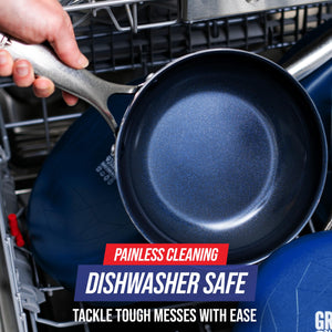Blue Diamond Cookware 12 Frying Pan Skillet, Diamond Infused Healthy Ceramic Nonstick, PFAS and PFOA-Free, Dishwasher Safe, Ov