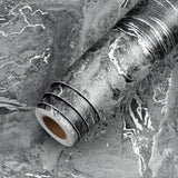 LACHEERY Silver Gray Marble Countertop Peel and Stick 160 x 36 Inch Contact Paper Mable Vinyl Wrap for Kitchen Bathroom Countert