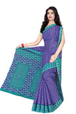 Tamaira Fashion Womens Plain Weave Pure Cotton Saree Without Blouse Piece (Ab15_Purple And Seagreen)