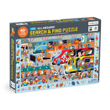 Mudpuppy All Aboard! - 64 Piece Search & Find Puzzle Jigsaw Puzzle Featuring A Busy Train Station with Adorable Animal Passenger