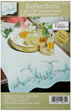 Tobin Stamped Dresser Scarf, Reflections, 14 x 39 Embroidery Kit, White