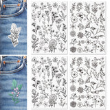 Patemby 100Pcs Embroidery Pattern Water Soluble Embroidery Stabilizers, Stick and Stitch Embroidery Paper Wash Away with Pre-Pri