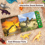 Li'l-Gen Dinosaur Toys for Kids 3-5 - Interactive Dinosaur Sound Book with Realistic Roars and 12 Large 7-Inch Dinosaur Figurine