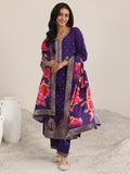Libas Women'S Silk Blend Kurta Sets (99076O_Purple_Xl)