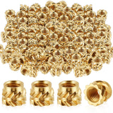 Yaocom 500 Pcs M3 Heat Inserts M3 x D5 x L4 Brass Threaded Inserts 3D Printing Knurled Metric Nuts for Plastic, 3D Printing Comp