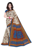 TAMAIRA FASHION Womens Plain Weave Pure Cotton Saree Without Blouse Piece(1560_Beige&PeacockBlue)