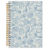 OJMFHEGEE Light Blue Seashell Beach Spiral Notebook 5.5x8.3 in, Preppy Beach Coastal Ocean Shell Aesthetic Hardcover Notebook Jo