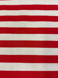 Sedona Designz 60 Wide Red/White 1 Stripe Poly-Cotton Broadcloth Fabric - Lightweight Woven Fabric for Apparel, Crafts, D cor, 