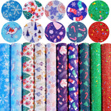 Greatdiy Sparkly Patriotic Stars Printed Faux Leather Fine Glitter Fabric Sheets 8 x 12 Inch, Fourth of July Independence Day Ma