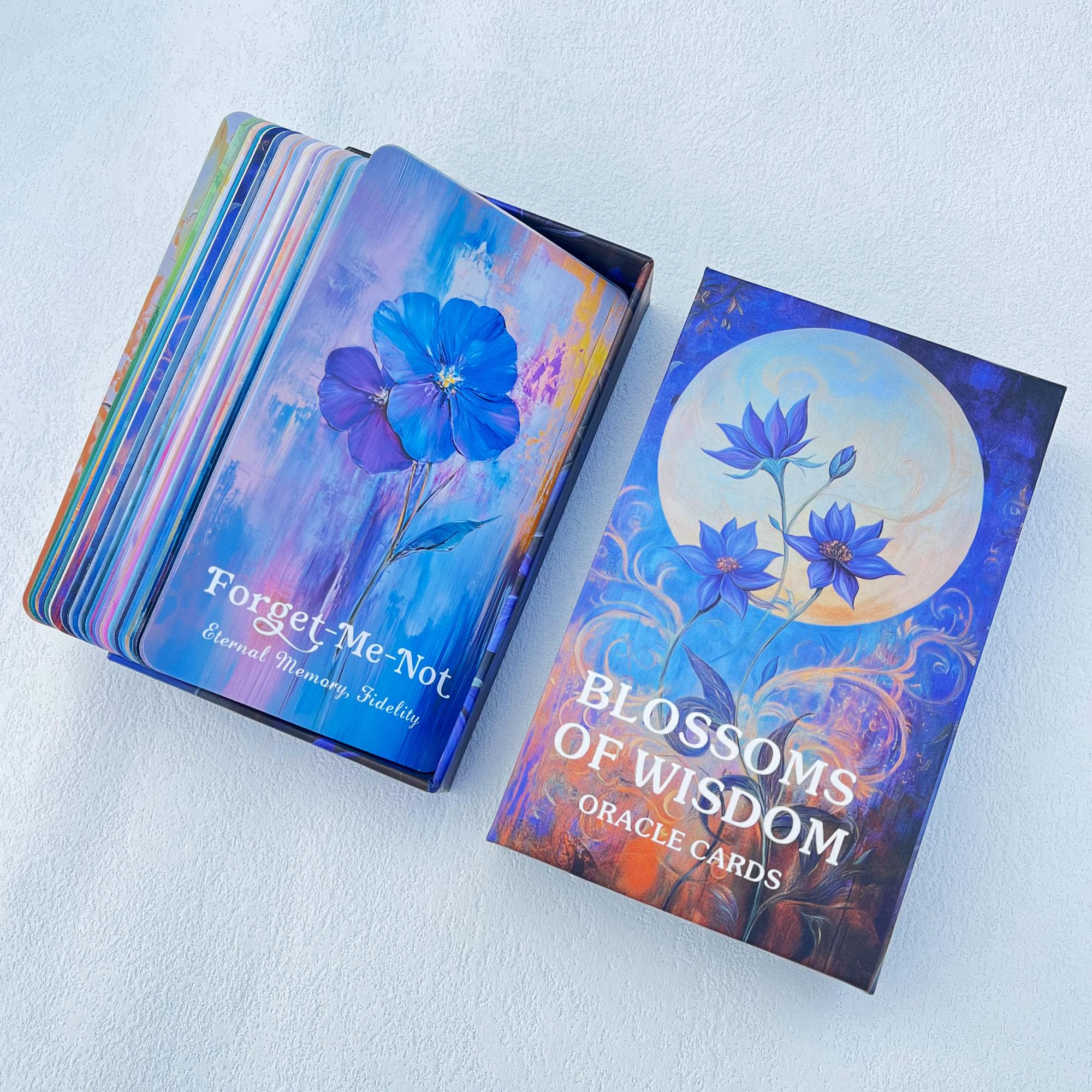 GZXINKE Blossoms of Wisdom Oracle Deck, Flower Oracle Cards for Beginners, Psychological Insight, Nature Oracle, Healing, Growth