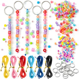WATINC DIY Keychain Making Crafts Kits - Colorful Transparent Letter Beads for Jewelry Making Set Supplies, Bracelets Key Ring H