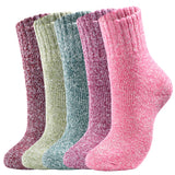 Coclothy Wool Socks For Women Winter Warm Cozy Thick Hiking Boot Crew Socks, 5 Pairs Light Line,610, One Size