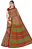 TAMAIRA FASHION Womens Plain Weave Pure Cotton Saree Without Blouse Piece(1354_Beige&Maroon)