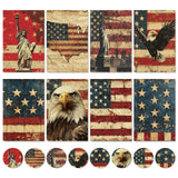 Whaline 32 Pack Patriotic Greeting Cards with Envelopes Stickers Vintage American Flag Blank Note Cards for 250th Anniversary 4t