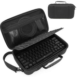CASEMATIX 60% Keyboard Case for 61 Key Mechanical Keyboards up to 11.5 - Protective Hard Shell Travel Case with Shoulder Strap, 