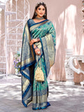 Leriya Fashion Womens Pure Jacquard Banarasi Kanjivarm Cotton Silk Saree With Blouse Piece | (Green)