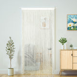 Boho String Door Curtain for Doorway, MidChampagne, 39W × 110L, 1 Panel