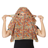 Deepnyra Living Style WomenS And GirlS Rayon Printed Scarf Cum Mask For Working Girls And Women (Light Grey)