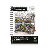 Renaissance Sprial Sketchbook (R902 A4 Size) 50 Sheet of 100 GSM for Sketching & Doodling Perfect for Artist and Beginners. Mad