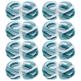 MABOZOO Tie Dye Chunky Yarn 8 Pack, Blue White Multi Fluffy Jumbo Chenille, Soft Plush Bulky, Giant Thick Fuzzy Yarn for Crochet