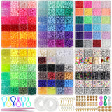 LIS HEGENSA 14000 Pcs DIY Childrens Crafts Beads Friendship Bracelet Kit, with Pony Beads Letter Beads and Bracelet Making Kit, 