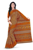 Tamaira Fashion Women'S Plain Weave Floral Print Pure Cotton Saree Without Blouse Piece(11146_Beige&Mustard)