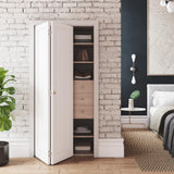 SMARTSTANDARD 36 x 80 Bifold Closet Doors, 1-Panel Paintable White Primed Bi-fold Door, Interior Door with Hardware Kits, 35 2/5