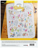 Bucilla Stamped Cross Stitch Crib Cover, ABCs white Small