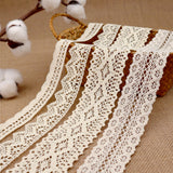 ZNZAKKA Beige Lace Ribbon 8 Yards Cotton Lace Trim Crochet Sewing Lace for Crafts Gift Wrapping Wedding Decoration