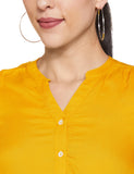 FYLTR Women's Checkered Regular Fit Blouse (FYLAW23WB-002_Spicy Mustard,Spicy Mustard