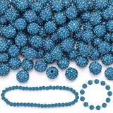 100 Pcs Blue Zircon Rhinestone Beads for Jewelry Making, Sparkle Crystal Clay Christmas for Bracelet Baseball Necklace Earring C